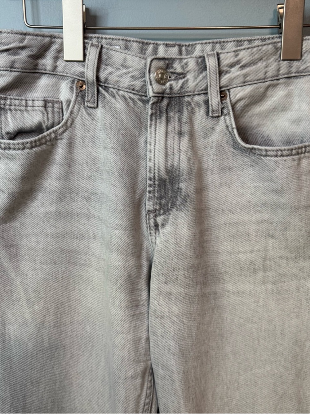 Zara High-Rise Wide Leg Jeans in Grey Wash. 100% Cotton. 4 / 26 (actual 29X33) - Picture 4 of 11